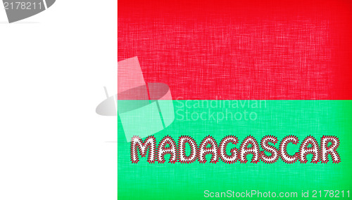 Image of Flag of Madagascar stitched with letters