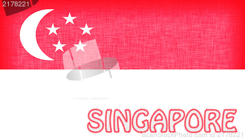 Image of Flag of the Singapore stitched with letters