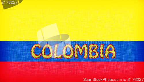 Image of Flag of Colombia stitched with letters