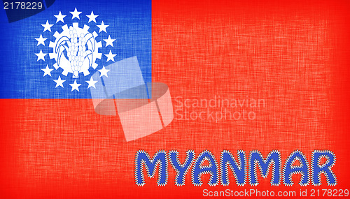 Image of Flag of Myanmar stitched with letters