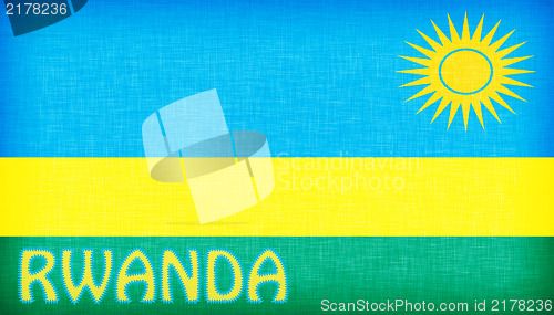 Image of Flag of Rwanda stitched with letters