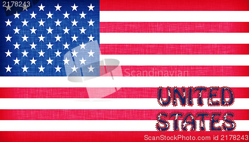 Image of Flag of the USA with letters