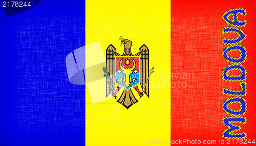 Image of Flag of Moldova stitched with letters