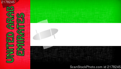 Image of Flag of the UAE stitched with letters