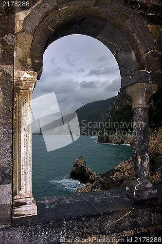 Image of  hill hole sea water autumn and coastline