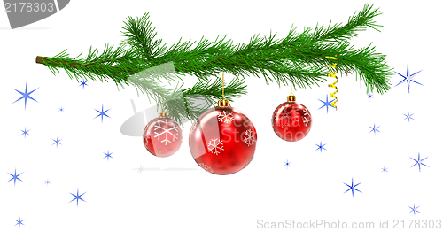 Image of Christmas tree with balls and decorations