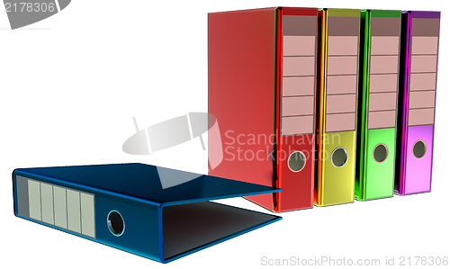 Image of colored folders stores important documents