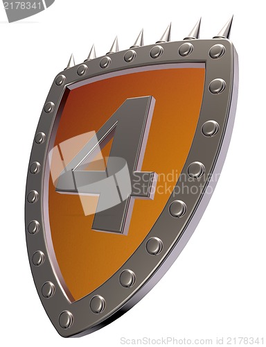 Image of number on metal shield