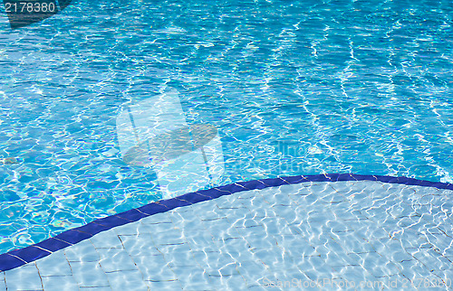 Image of Clear blue water in swimming pool