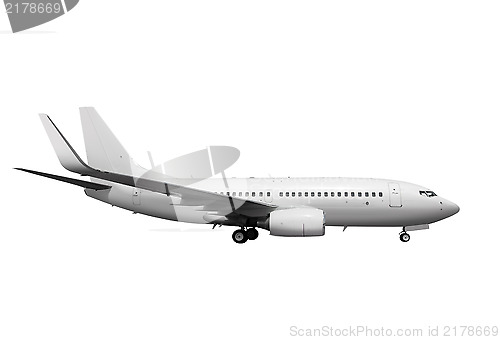 Image of white plane with path l