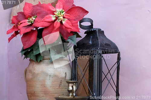Image of Lantern with flower pot