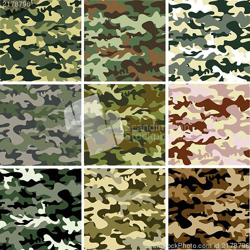 Image of 9 Set of camouflage pattern