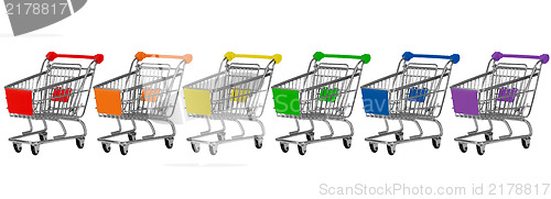 Image of Six shopping carts