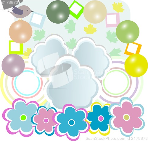 Image of baby girl card with scrapbook elements