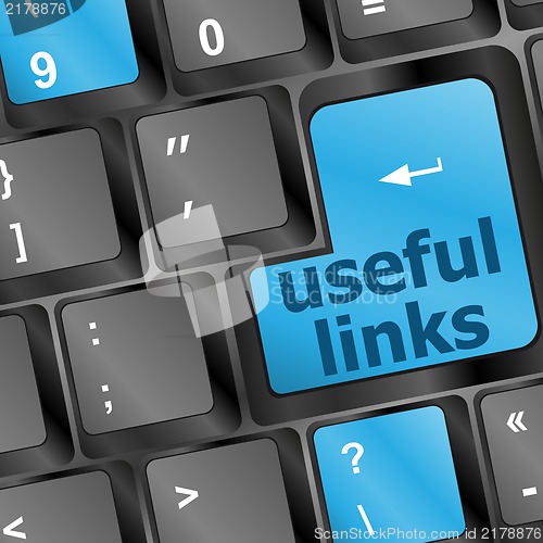 Image of useful links keyboard button - business concept