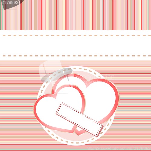 Image of valentine's paper love heart postcard background