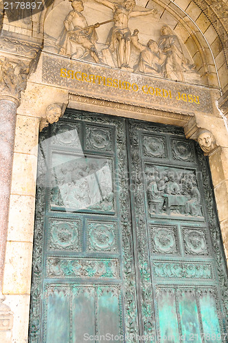 Image of The front door of Basilica Sacre Coeur, Paris