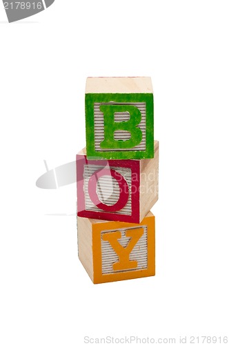 Image of Blocks that say the word Boy.