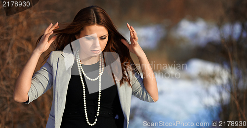 Image of Beautiful girl in winter