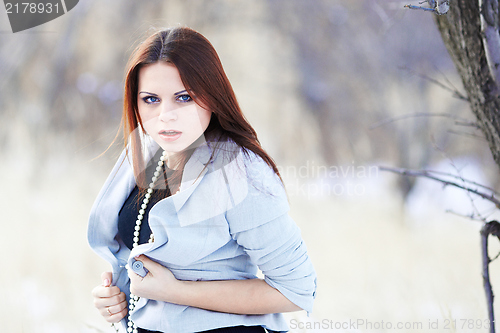 Image of Beautiful girl in winter