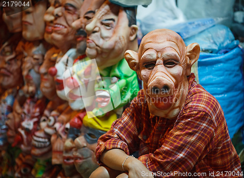 Image of Seller latex masks for Halloween on open market