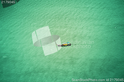 Image of Thai traditional wooden boat for a walking