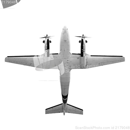 Image of Twin prop cargo plane isolated on white background