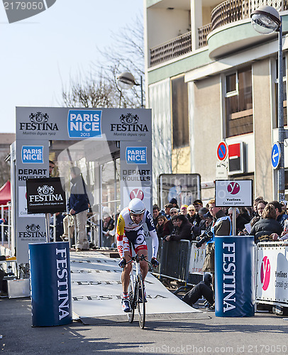 Image of The Cylist Bellemakers Dirk- Paris Nice 2013 Prologue in Houille