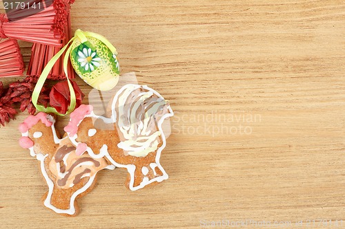 Image of Easter ginger breads and painted egg