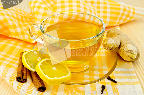Image of Tea ginger on yellow napkin