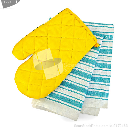 Image of Kitchen towel and potholder