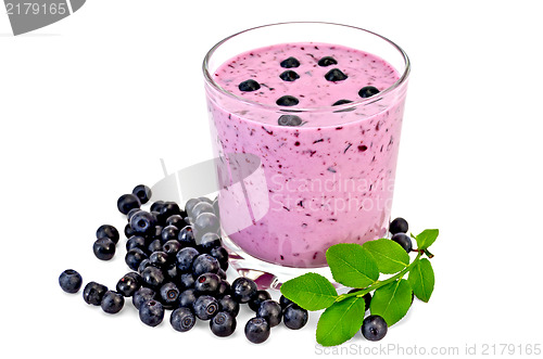 Image of Milkshake with blueberries and a sheet