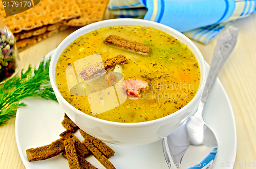 Image of Soup pea with croutons