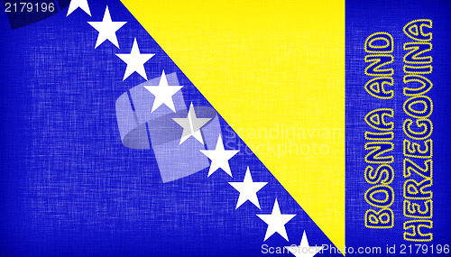 Image of Flag of Bosnia and Herzegovina stitched with letters