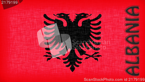 Image of Flag of Albania stitched with letters