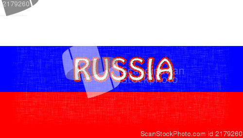 Image of Flag of Russia stitched with letters