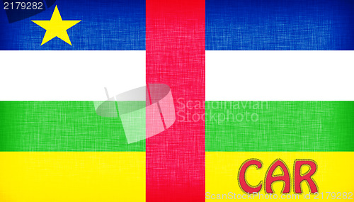 Image of Flag of the Central African Republic stitched with letters