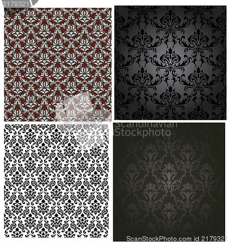 Image of damask seamless vector