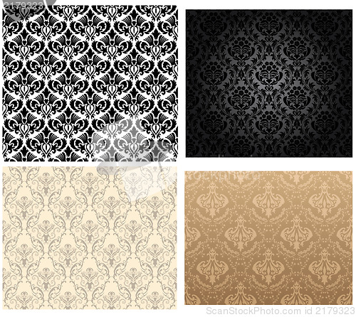 Image of damask seamless vector