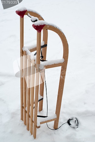 Image of Wooden sled for a kid