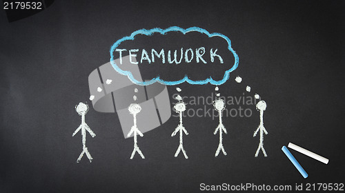 Image of Chalk Teamwork Illustration