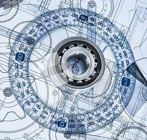 Image of Technical drawings with the bearing