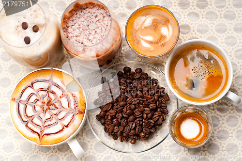 Image of selection of different coffee type