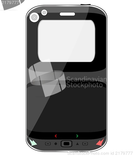 Image of black smart phone isolated on white background
