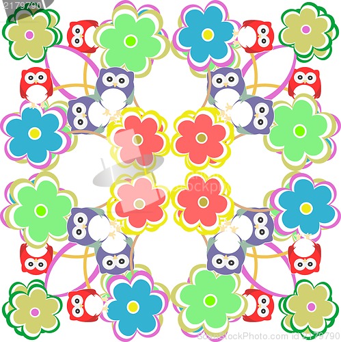 Image of Cute seamless owl background patten for kids