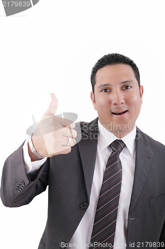 Image of businessman with thumb up