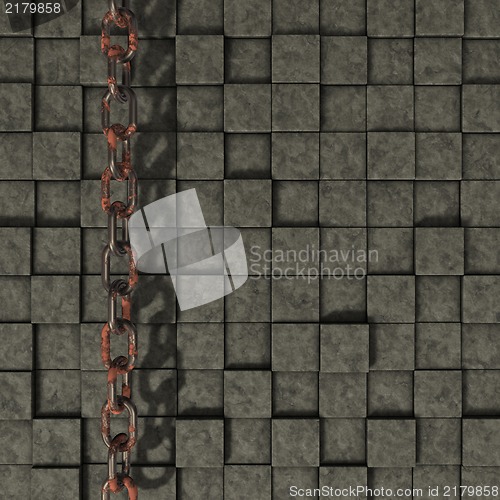 Image of chain on stone background