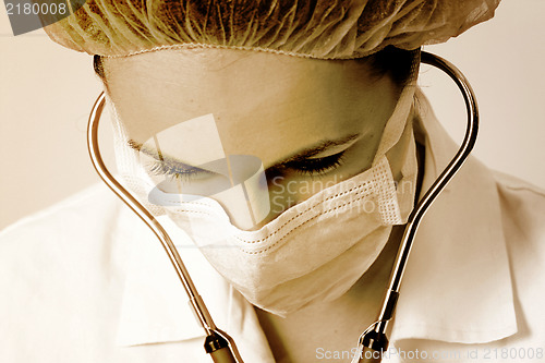 Image of Young doctor with stethoscope.