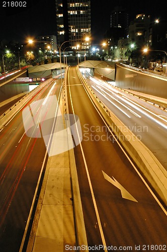 Image of night tunnel traffic