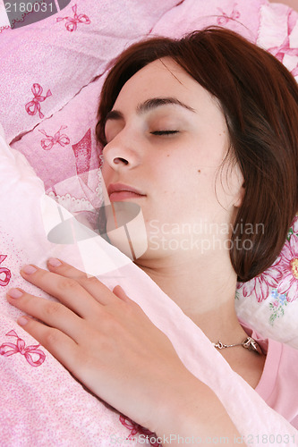 Image of Beautiful young woman sleeping.
